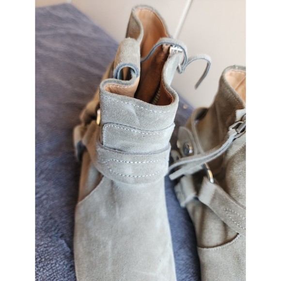 Isabel Marant Suede Etoile Moto Boots Size 38 / US 7.5 Olive Green - Picture 5 of 16